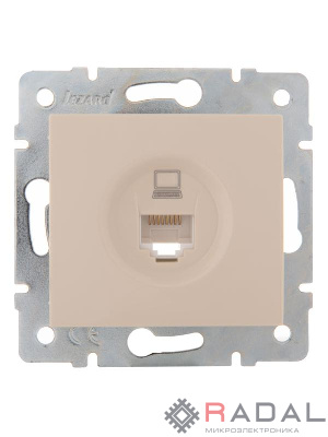 Механизм розетки компьютерн. 1-м СП KARINA RJ45 крем LEZARD 707-0388-139