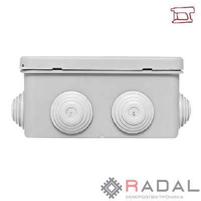 Коробка распределительная КМР-030-014 100х100х50 IP55 с крышкой 10 мембранных вводов розн. стикер EKF plc-kmr-030-014-r