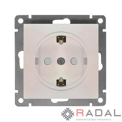 Розетка 1-м СП Афина 16А IP20 с заземл. защ. шторки механизм жемчуг Universal A0049-OBr