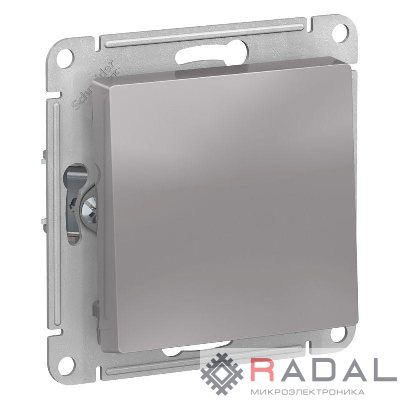 Механизм выключателя 1-кл. СП AtlasDesign 10А IP20 (сх. 1) 10AX алюм. SchE ATN000311