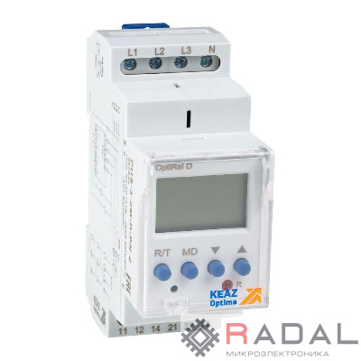 Реле контроля фаз OptiRel D PHS-3-2M-D-PP-2 цифровое 3Ф 2СО КЭАЗ 357850