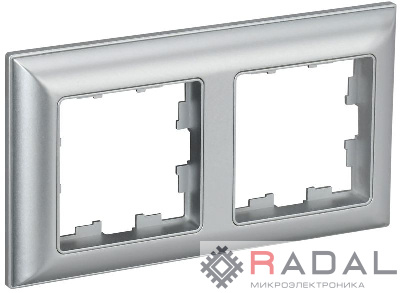 Рамка 2-м BRITE РУ-2-Бр алюм./алюм. IEK BR-M22-12-K47