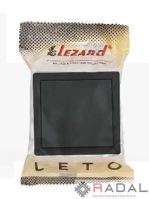Выключатель 1-клав. LETO черн. бархат LEZARD 752-4200-100