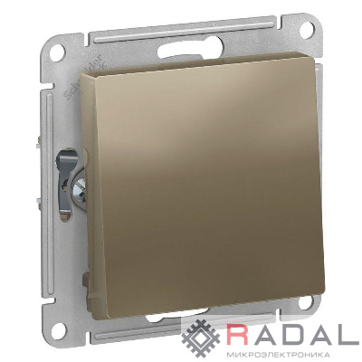 Механизм переключателя 1-кл. СП AtlasDesign 10А IP20 (сх. 6) 10AX шампань SchE ATN000561
