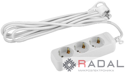 Удлинитель 3х7м с заземл. 16А IP20 U-3e-7m-3х1 ПВС 3х1 Эра Б0028372