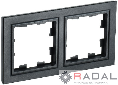Рамка 2-м BRITE РУ-2-БрЧ черн. IEK BR-M22-K02