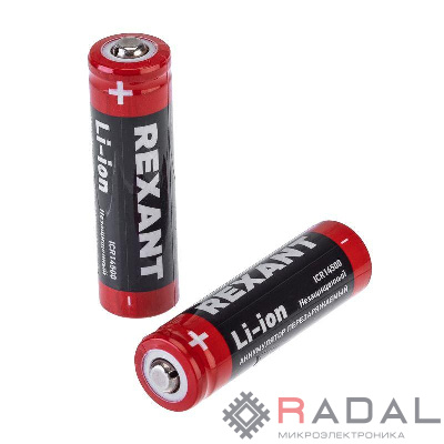 Аккумулятор Li-ion 14500 3.7В 750мА.ч unprotected Rexant 30-2050