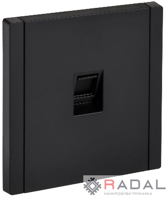 Розетка компьютерная RJ45 кат.5E FORTE&PIANO FP132 черн. IEK FP-K10-1-K02