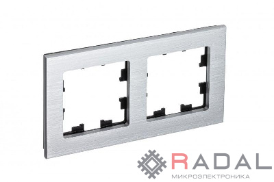Рамка 2-м AtlasDesign Nature металл серебр. SchE ATN312102