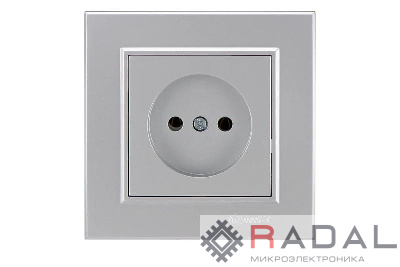 Розетка 1-м СП Karea 10А IP20 б/з сереб. Makel 56065022